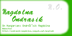 magdolna ondrasik business card